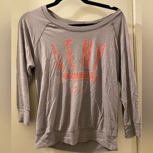 AE grey off shoulder retro top